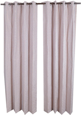 

MABA 215 cm (7 ft) Cotton Door Curtain (Pack Of 2)(Geometric, Brown)