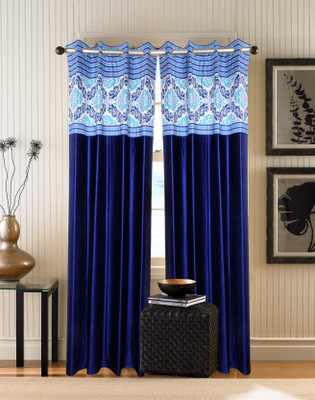 

Zesture 211 cm (7 ft) Polyester Door Curtain (Pack Of 2)(Abstract, Blue)