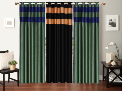

Furnishing Zone 274 cm (9 ft) Polyester Long Door Curtain (Pack Of 3)(Plain, Multicolor)