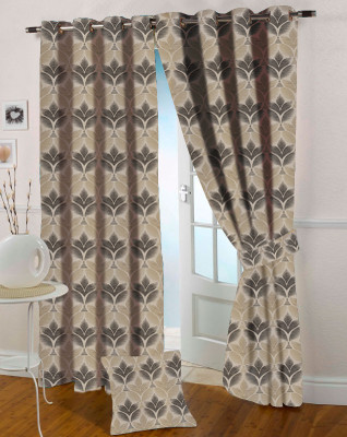 

Presto 270 cm (9 ft) Polyester Long Door Curtain (Pack Of 2)(Abstract, Black)