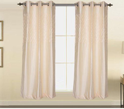 

Threadmx 152 cm (5 ft) Polyester Window Curtain (Pack Of 2)(Solid, Beige)