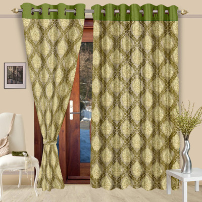 

Cortina 270 cm (9 ft) Polyester Long Door Curtain (Pack Of 2)(Floral, Green)