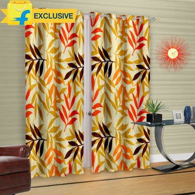 

Cortina 210 cm (7 ft) Polyester Door Curtain (Pack Of 2)(Floral, Multicolor)