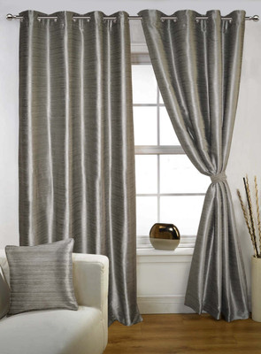 

Lushomes 274.32 cm (9 ft) Polyester Long Door Curtain Single Curtain(Plain, Metal)