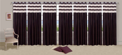 

Ville Style 275 cm (9 ft) Polyester Long Door Curtain (Pack Of 7)(Solid, Brown)