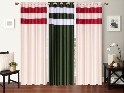 

Furnishing Zone 152 cm (5 ft) Polyester Window Curtain (Pack Of 3)(Plain, Multicolor)