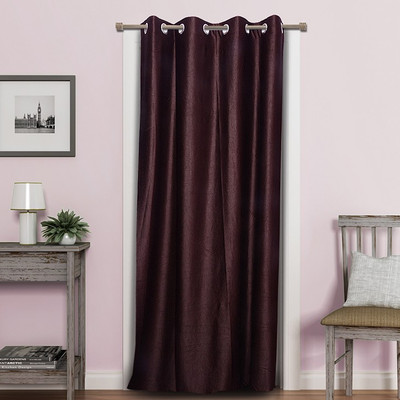 

Zesture 211 cm (7 ft) Polyester Door Curtain (Pack Of 2)(Solid, Brown)