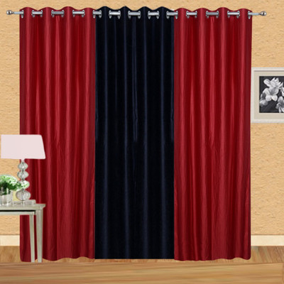 

Excel Bazaar 275 cm (9 ft) Polyester Long Door Curtain (Pack Of 3)(Solid, Reed, Black)