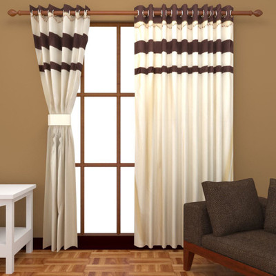 

Super India 274 cm (9 ft) Polyester Long Door Curtain (Pack Of 2)(Plain, Cream)