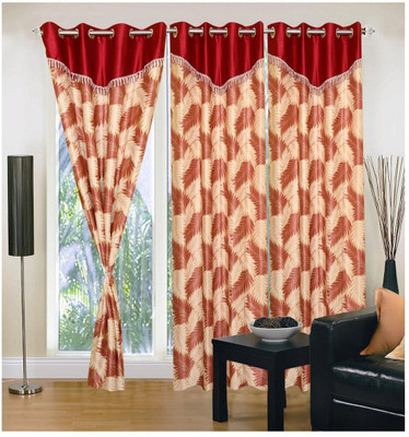 

Super India 215 cm (7 ft) Polyester Door Curtain (Pack Of 3)(Plain, Orange)