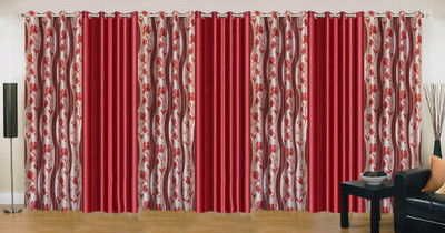 

Stella Creations 214 cm (7 ft) Polyester Door Curtain (Pack Of 7)(Printed, Maroon)
