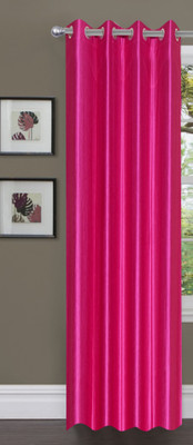 

Decor World 152 cm (5 ft) Polyester Window Curtain Single Curtain(Plain, Pink)
