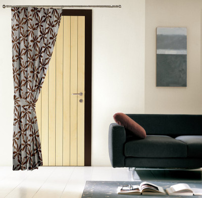 

Threadmix 212 cm (7 ft) Polyester Door Curtain Single Curtain(Abstract, Brown)
