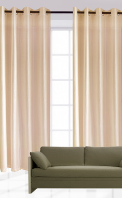 

India Furnish 213 cm (7 ft) Polyester Door Curtain (Pack Of 3)(Floral, Beige)