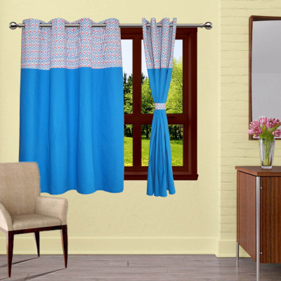 

Lushomes 152.4 cm (5 ft) Cotton Window Curtain Single Curtain(Printed, Blue)