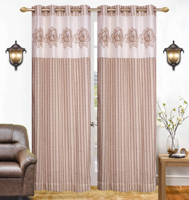 

Abhi Decor 274 cm (9 ft) Net Long Door Curtain (Pack Of 2)(Embroidered, Beige)