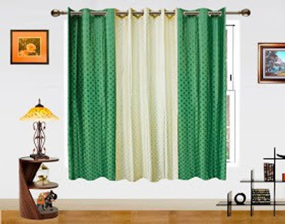 9% OFF on Dekor World 150 cm (5 ft) Polyester Window Curtain (Pack Of 3)(Self Design, Green, White) 9% OFF on Dekor World 150 cm (5 ft) Polyester Window Curtain (Pack Of 3)(Self Design, Green, White)
