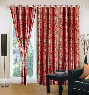 

Excel Bazaar 214 cm (7 ft) Polyester Door Curtain (Pack Of 3)(Floral, Pink)