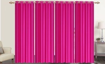 

Furnishing Zone 274 cm (9 ft) Polyester Long Door Curtain (Pack Of 4)(Plain, Pink)