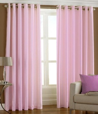 

Super India 274 cm (9 ft) Polyester Long Door Curtain (Pack Of 2)(Plain, Pink)