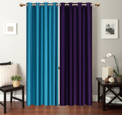 

Furnishing Zone 152 cm (5 ft) Polyester Window Curtain (Pack Of 2)(Plain, Light Blue, Purple)