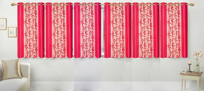 

Ville Style 153 cm (5 ft) Polyester Window Curtain (Pack Of 6)(Floral, Pink)