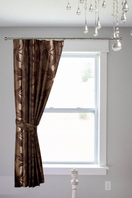 

Threadmix 152 cm (5 ft) Polyester Window Curtain Single Curtain(Abstract, Brown)