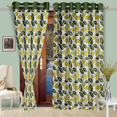 

Cortina 210 cm (7 ft) Polyester Door Curtain (Pack Of 2)(Floral, Green)