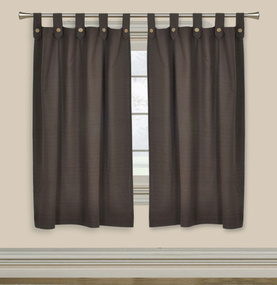 

Elan 210 cm (7 ft) Cotton Window & Door Curtain Single Curtain(Self Design, Brown)