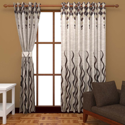 

Super India 215 cm (7 ft) Jacquard Door Curtain (Pack Of 2)(Abstract, Brown)