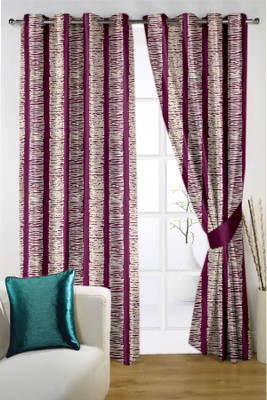 

Threadmix 213 cm (7 ft) Polycotton Window & Door Curtain Single Curtain(Abstract, Purple)