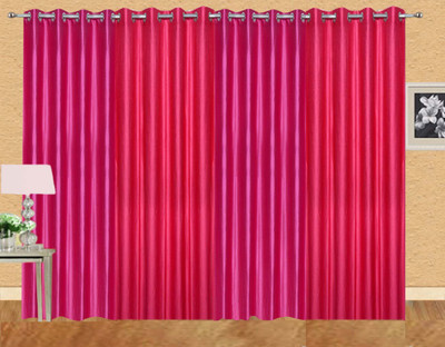 

Ville Style 275 cm (9 ft) Polyester Long Door Curtain (Pack Of 4)(Solid, Pink)
