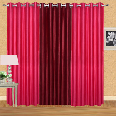 

Excel Bazaar 214 cm (7 ft) Polycotton Door Curtain (Pack Of 3)(Plain, Magenta-1maroon)