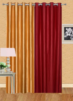

Stella Creations 214 cm (7 ft) Polyester Door Curtain (Pack Of 2)(Solid, Gold, Maroon)