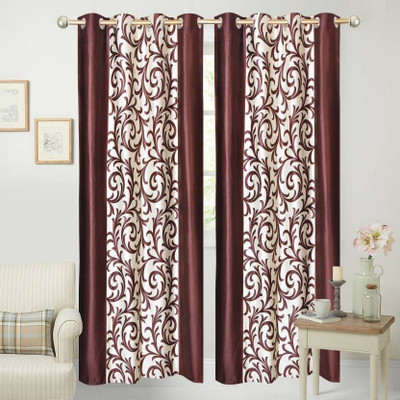

Abhi Decor 213 cm (7 ft) Polyester Door Curtain (Pack Of 2)(Printed, Brown)