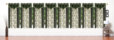 

Stella Creations 154 cm (5 ft) Polyester Window Curtain (Pack Of 8)(Printed, Green)