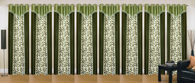 

Ville Style 214 cm (7 ft) Polyester Door Curtain (Pack Of 8)(Floral, Green)