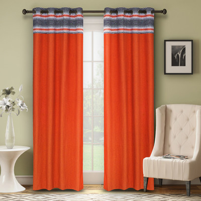 

Soumya Furnishings 217 cm (7 ft) Cotton Door Curtain Single Curtain(Solid, Multicolor)