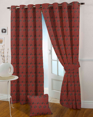 

Presto 270 cm (22 ft) Polyester Long Door Curtain Single Curtain(Geometric, Maroon)