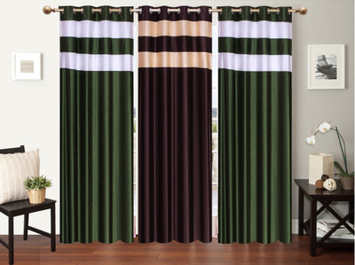 

Furnishing Zone 274 cm (9 ft) Polyester Long Door Curtain (Pack Of 3)(Plain, Multicolor)