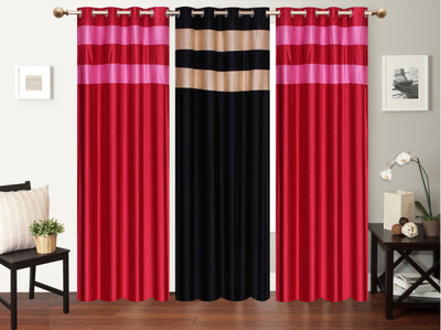 

Furnishing Zone 213 cm (7 ft) Polyester Door Curtain (Pack Of 3)(Plain, Multicolor)