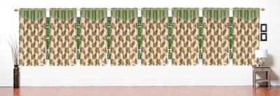 

Stella Creations 154 cm (5 ft) Polyester Window Curtain (Pack Of 8)(Printed, Green)