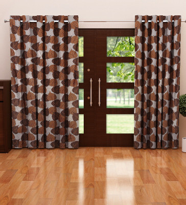 

Home Candy 212 cm (7 ft) Polyester Door Curtain (Pack Of 2)(Solid, Brown)