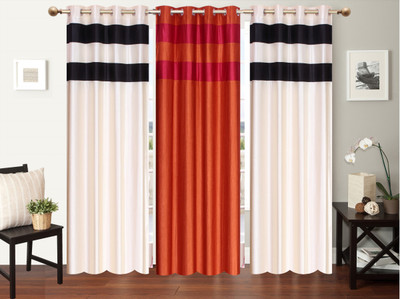 

Furnishing Zone 274 cm (9 ft) Polyester Long Door Curtain (Pack Of 3)(Plain, Multicolor)