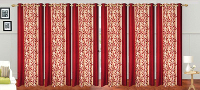 

Ville Style 214 cm (7 ft) Polyester Door Curtain (Pack Of 6)(Floral, Maroon)