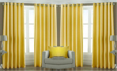 

Abhi Decor 274 cm (9 ft) Polyester Long Door Curtain (Pack Of 4)(Plain, Yellow)