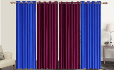 

Furnishing Zone 213 cm (7 ft) Polyester Door Curtain (Pack Of 4)(Plain, Purple, Blue), Blue;purple