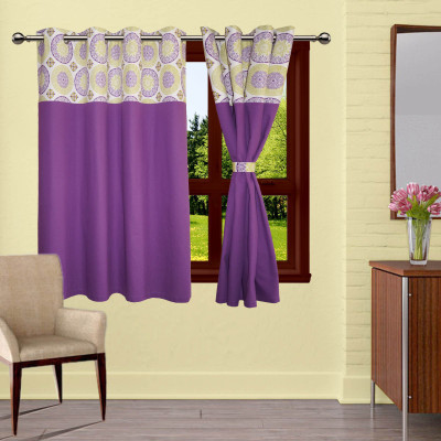 

Lushomes 152.4 cm (5 ft) Cotton Window Curtain Single Curtain(Printed, Lavender)