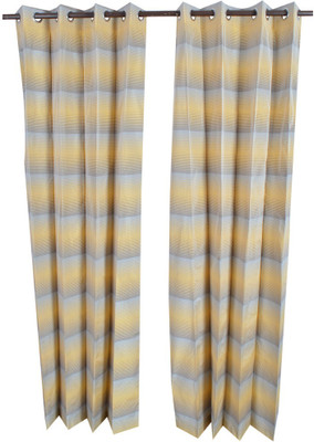 

MABA 215 cm (7 ft) Cotton Door Curtain (Pack Of 2)(Striped, Yellow)