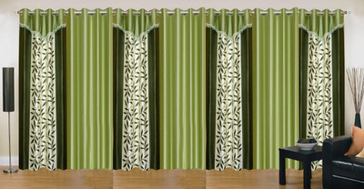

Stella Creations 275 cm (9 ft) Polyester Long Door Curtain (Pack Of 7)(Printed, Green, Light Green)